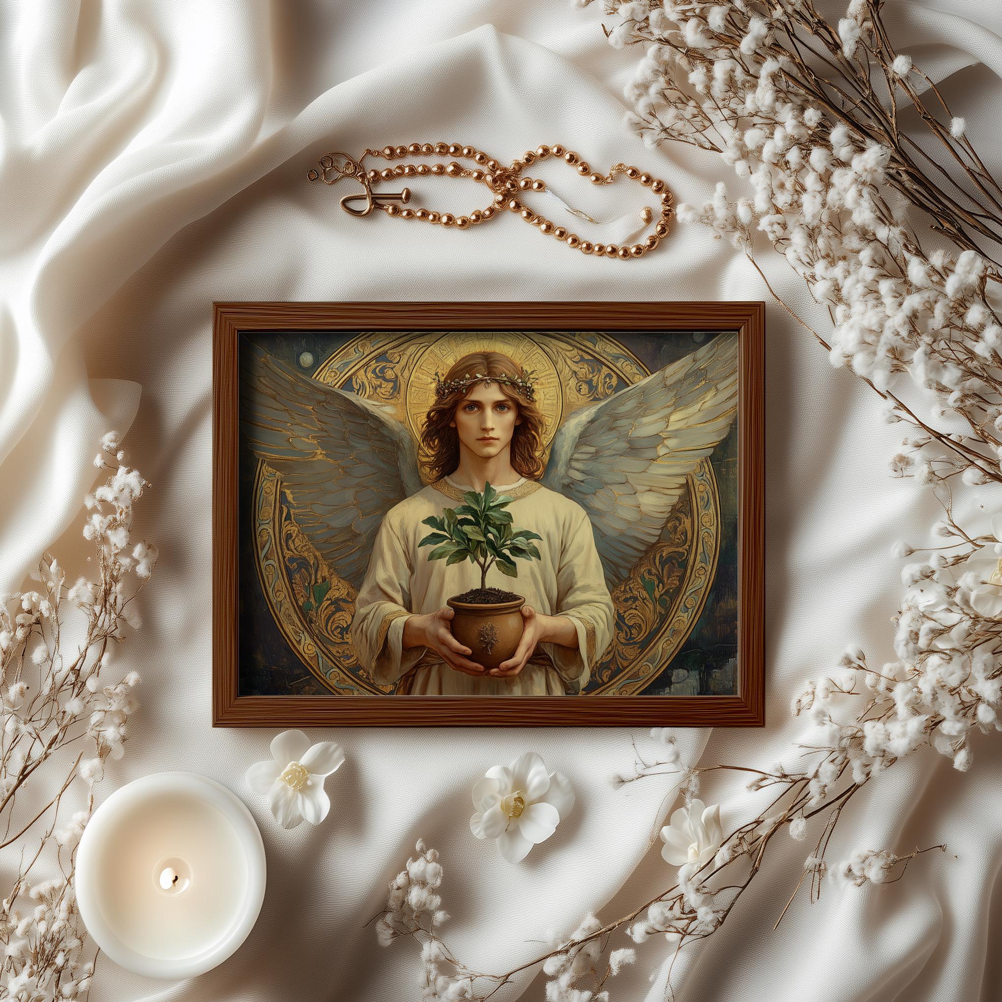 Angel Jabamiah (#70) Wall Art Print With Wooden Frame - Ruling