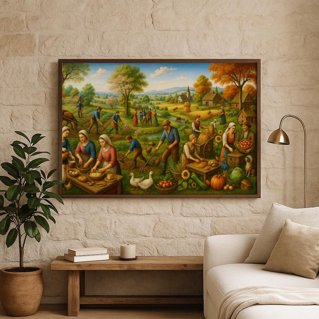Countryside Activities Art – Rural Life Framed Wall Poster - Etsy