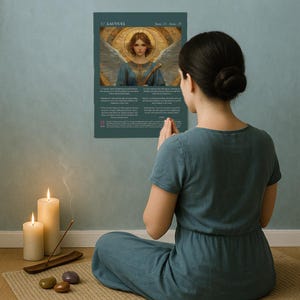 17. ANGELO del GIORNO (21 giugno - 25 giugno con INVOCAZIONE - Lauvuel - Poster su carta di qualità museale