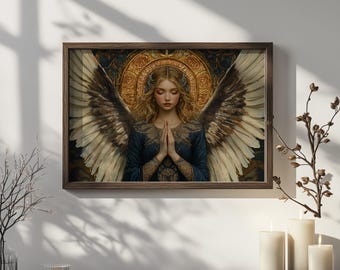 Impressão de arte de parede de Angel Eyael (#67) com moldura de madeira - reinando de 20 a 24 de fevereiro - vários tamanhos e cores de madeira