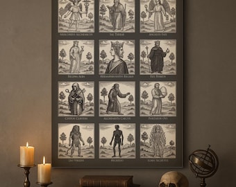 Póster de símbolos de alquimia interior: 12 arquetipos esotéricos (impresión artística)