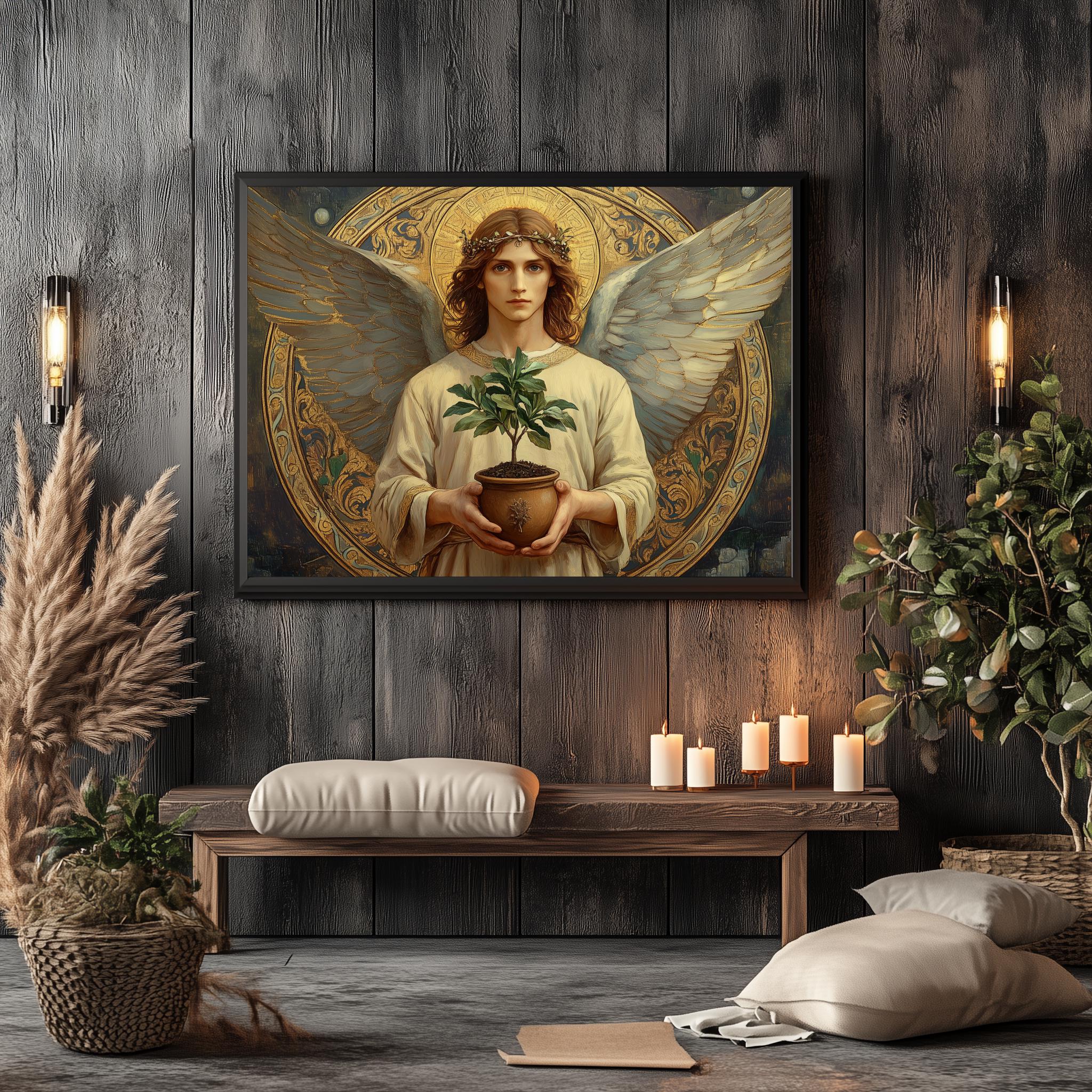 Angel Jabamiah (#70) Wall Art Print With Wooden Frame - Ruling