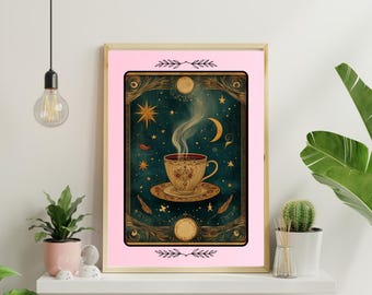Tarot Coffee Art Print: Divinatory Coffee Trilogy Poster