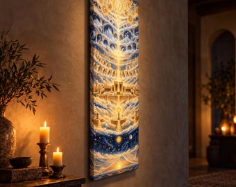 Seven Heavens Canvas Print - Art in Blue and Gold