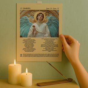 15. ANGELO del GIORNO (10 giugno - 15 giugno) con INVOCAZIONE - Hariel - Poster su carta di qualità museale