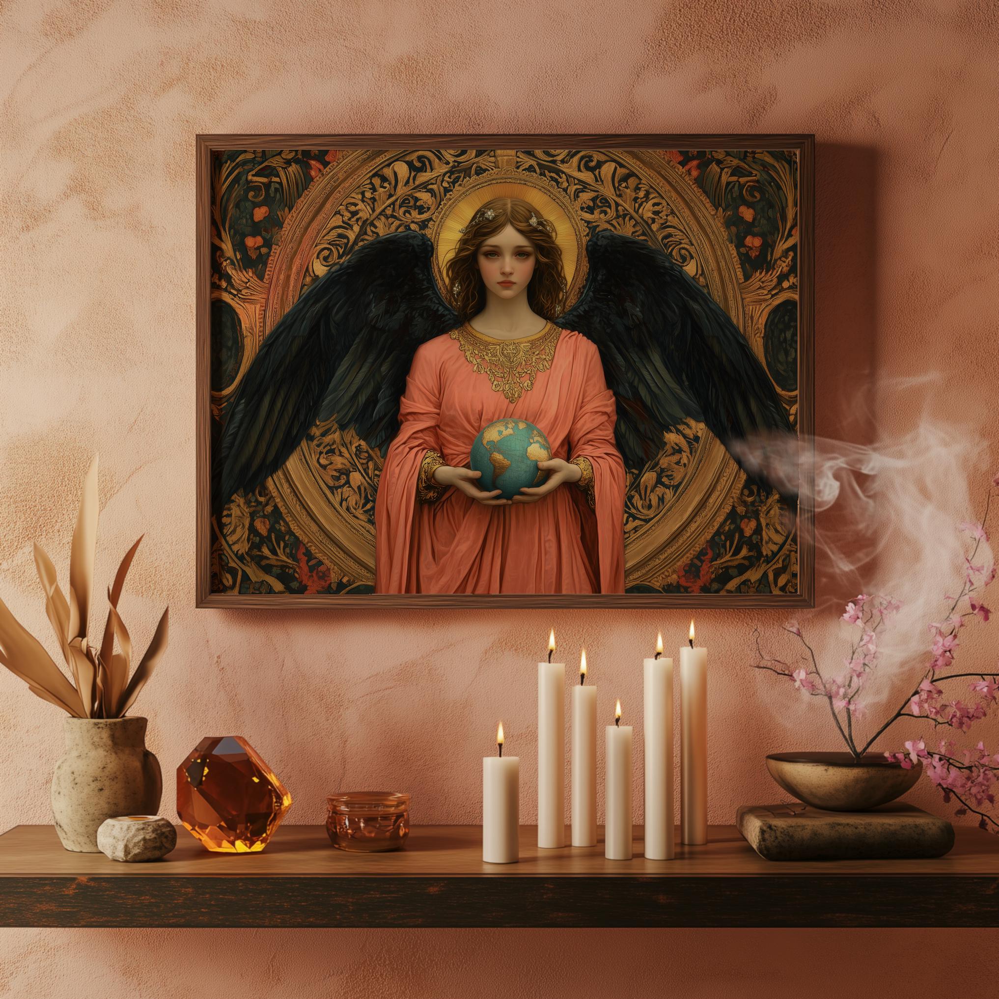 Angel Hahasiah (#51) Wall Art Print With Wooden Frame - Ruling