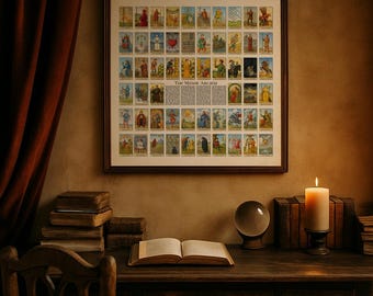 The 56 Minor Arcana wooden framed poster - The Sacred Weave of Everyday Tarot Mysteries