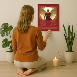 16. ANGEL of the DAY (June, 16 - June, 20) with INVOCATION - Hekamiah - Musem Quality Paper Poster