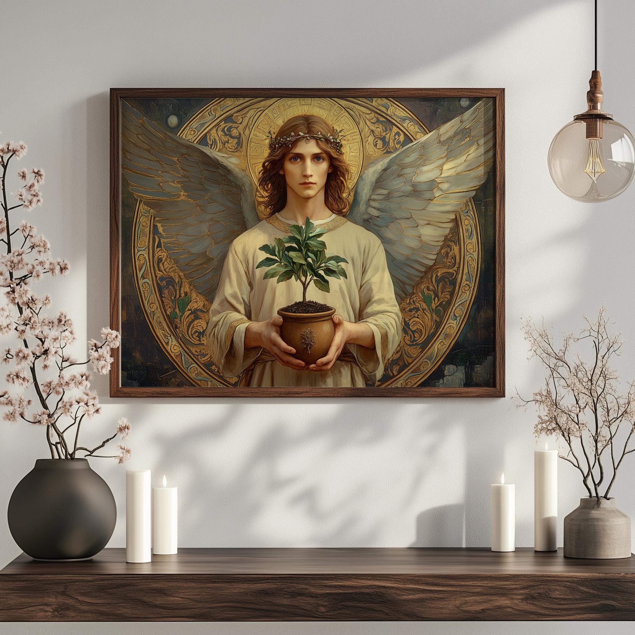 Angel Jabamiah (#70) Wall Art Print With Wooden Frame - Ruling