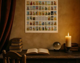 The 56 Minor Arcana fine art poster - The Sacred Weave of Everyday Tarot Mysteries