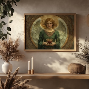 Angel Jeliel (#2) wall art print with wooden frame - ruling from March 26 to March 30 - various sizes and frame colors