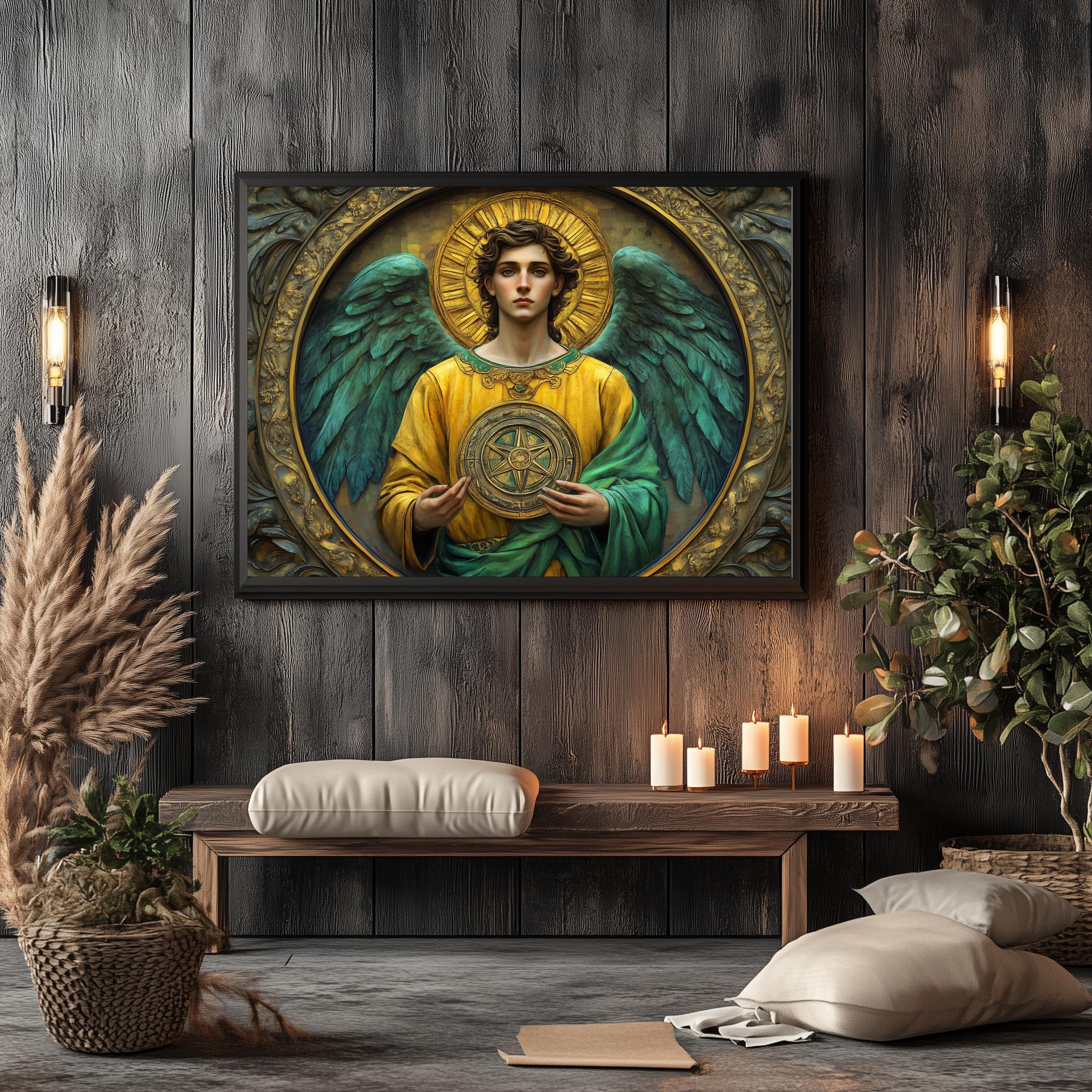 Angel Nelchael (#21) Wall Art Print With Wooden Frame - Ruling