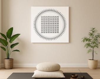 I-ching Wheel of 64 Hexagrams • Meditative Mandala Fine Art Poster