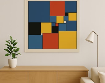 Pôster Duijvestijn Perfect Squared Squares nº 1 – Impressão geométrica estilo Mondrian