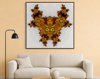 Pareidolia Fractal 1 – Rostros en el Infinito - Póster clásico enmarcado en madera y papel semibrillante