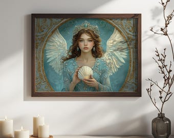 Angel Damabiah (#65) Wall Art Print With Wooden Frame - Ruling