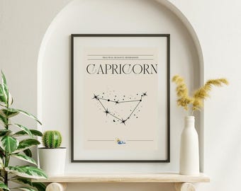 Capricorn Zodiac Print: Minimalist Astrology Star Sign (Digital Download)