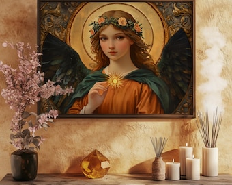 Angel Sehaliah (#45) wall art print with wooden frame - ruling from November 3 to November 7 - various sizes and wood color