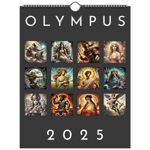 Il calendario dell'Olimpo 2025 (USA e CA) - Babbo Natale segreto - Calendario 2025 - Mitologia greca