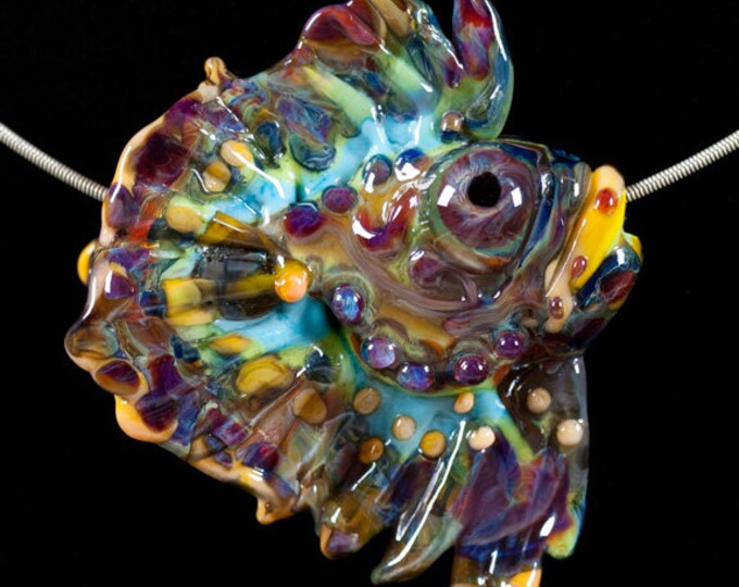 Glass Lampwork Bead Fish Unique Focal Large Angelfish Beauty Etsy