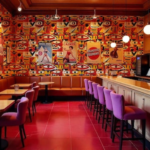 Tribal Abstract Peel and Stick Wallpaper: Bohemian Wall Mural