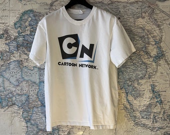 Cartoon Network Logo T-Shirt - Iconic TV Channel White Cotton Tee - Nostalgic 2000s Kids Graphic Shirt