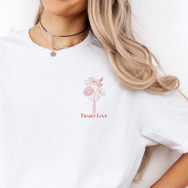 Garten T-Shirt, Blumen Shirt, Naturliebhaber, Geschenk, Boho Wildflower Nature Shirt, Flower Love