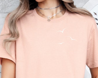 Camiseta mujer, camiseta de pájaro, regalo para mujer, camiseta amante de la naturaleza, camiseta de naturaleza, camiseta de verano