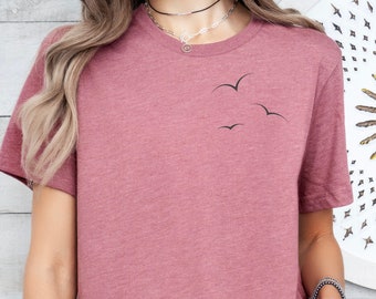 T-Shirt Women, Bird Shirt, Gift for Women, Nature Lover Shirt, Nature Shirt, Summer T-Shirt