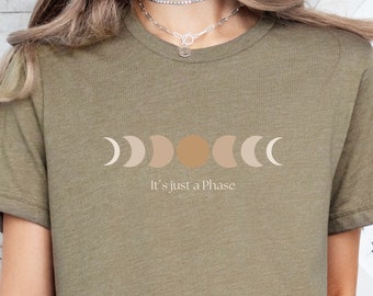 Dames T-shirt met maanstanden, moedershirt, maan, mystiek spiritueel, boho vintage maanshirt