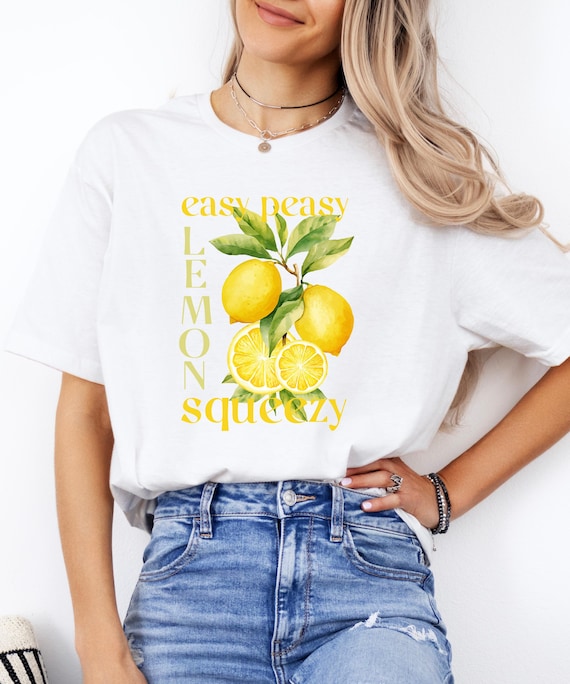 Lemon T-Shirt - Sommer, Liebe, Zitrone, Früchte, Damen T-Shirt, Sommer Shirt, Baumwoll T-Shirt, Pflanzenmotiv, Süßes Vintage Zitrone