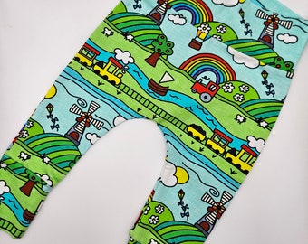 Train Journey Harem Trousers 3-6 months