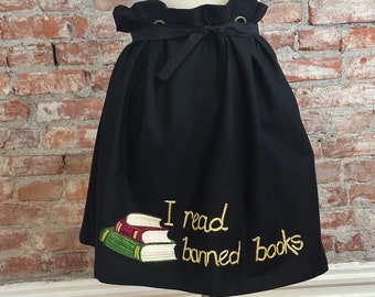Hand Embroidered Banned Books Skirt