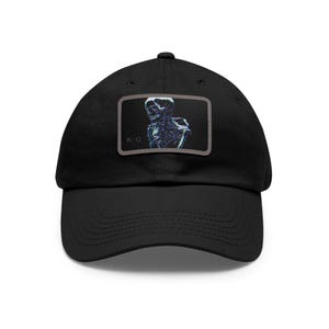 Gorra de béisbol con calavera morada / Gorra con parche de cuero