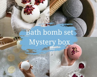 Giornata alla spa con bombe da bagno Scatola misteriosa / Scatola da 5 bombe da bagno / Regalo per lei