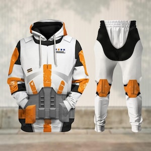 Commander Cody Orange Armor Cosplay Hoodie, Clone Wars Costume, Halloween Star Wars Outfit, Halloween Star Wars Joggers
