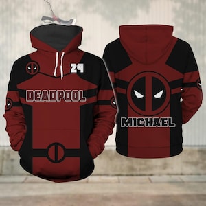 Halloween Deadpool Costume Hoodie, Deadpool Cosplay Shirt, Deadpool And Wolverine Sweatshirt, Superhero Shirt, Gift For Him