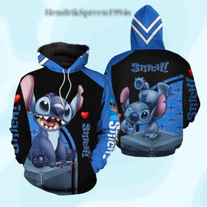 Felpa con cappuccio 3D Lilo e Stitch, pullover carino Stitch, maglietta del film Lilo e Stitch 2025, regalo dei cartoni animati Disney per gli amici, felpa con cappuccio 3D