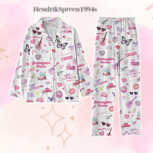 The Eras Tour Pajamas Set, Concert 2025 Pajamas, Singer Pajamas, Vintage Music Pajamas, Album Pajamas, Gift For Her