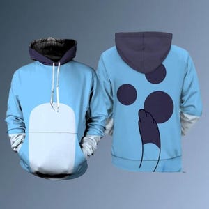 Blauwe papa cosplay hoodie, blauw kostuum Chili Heeler shirt, papa puppy cosplay shirt, cartoon cosplay shirt, blauwe Bi.ngo cosplay Halloween