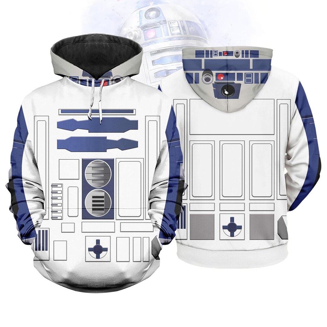 R2 D2 Costume 3D Shirt, Star Wars Cosplay Hoodie, Tracksuit Sweatshirt ...