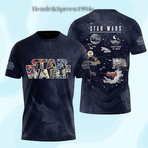 T-shirt Star Wars Day Map, sweat à capuche Galactic Locations, t-shirt graphique Étoile de la Mort et Tatooine, sweat à capuche Star War Character