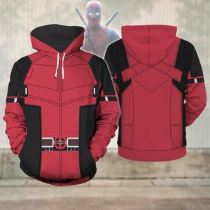 Halloween Deadpool Hoodie, Deadpool Costume Cosplay Shirt, Superhero Cosplay Sweatshirt, Deadpool 3 Movie, Halloween Gift