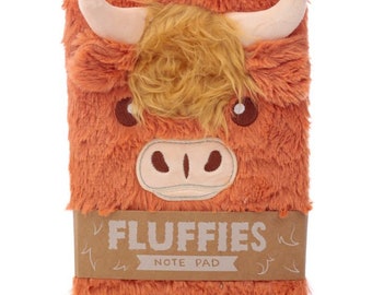 Highland Coo Cow Plush Fluffies Notebook