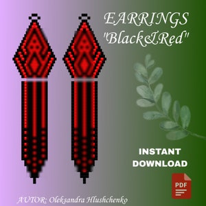 Bead earrings pattern PDF file beads loom