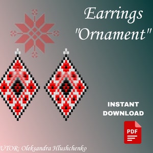 Earrings pattern ornament PDF file beads loom