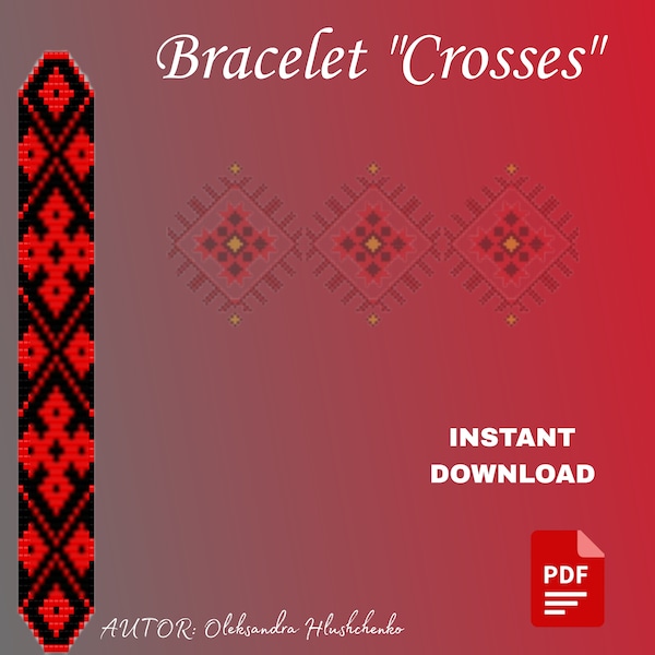 Bracelet pattern ornament PDF file beads loom