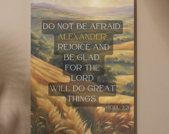Bible Verse Wall Art, Christian Home Decor, Motivational Quote, Religious Printable Art, Joel 2:21, Digital Download & Print
