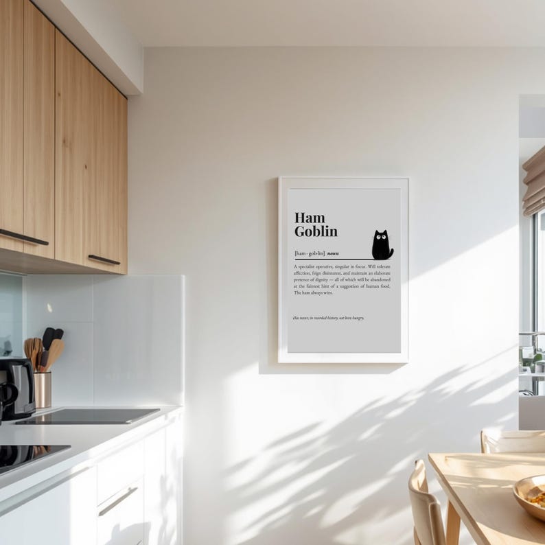 cat humor wall art print by The Cuddly Cat Company