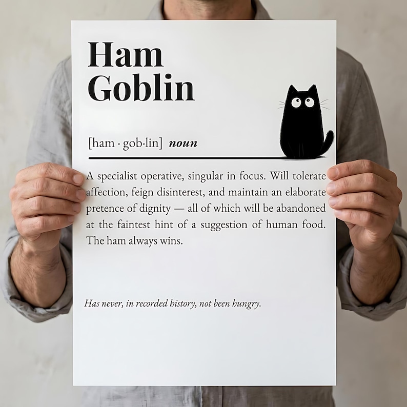 cat humor wall art print by The Cuddly Cat Company